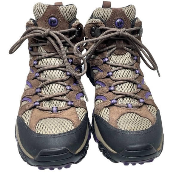Merrell 💜 Women's Moab Mid Ventilator Purple Suede Mesh Vibram US Size 9M - Picture 2 of 9